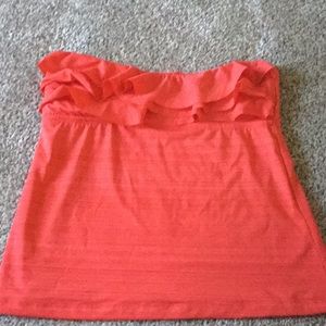Mossimo dark coral flounce tankini